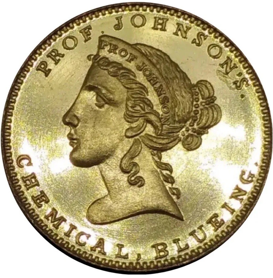 (1850's) New York NY-402Akpb (R-8) Professor Johnson Blueing Merchant Token