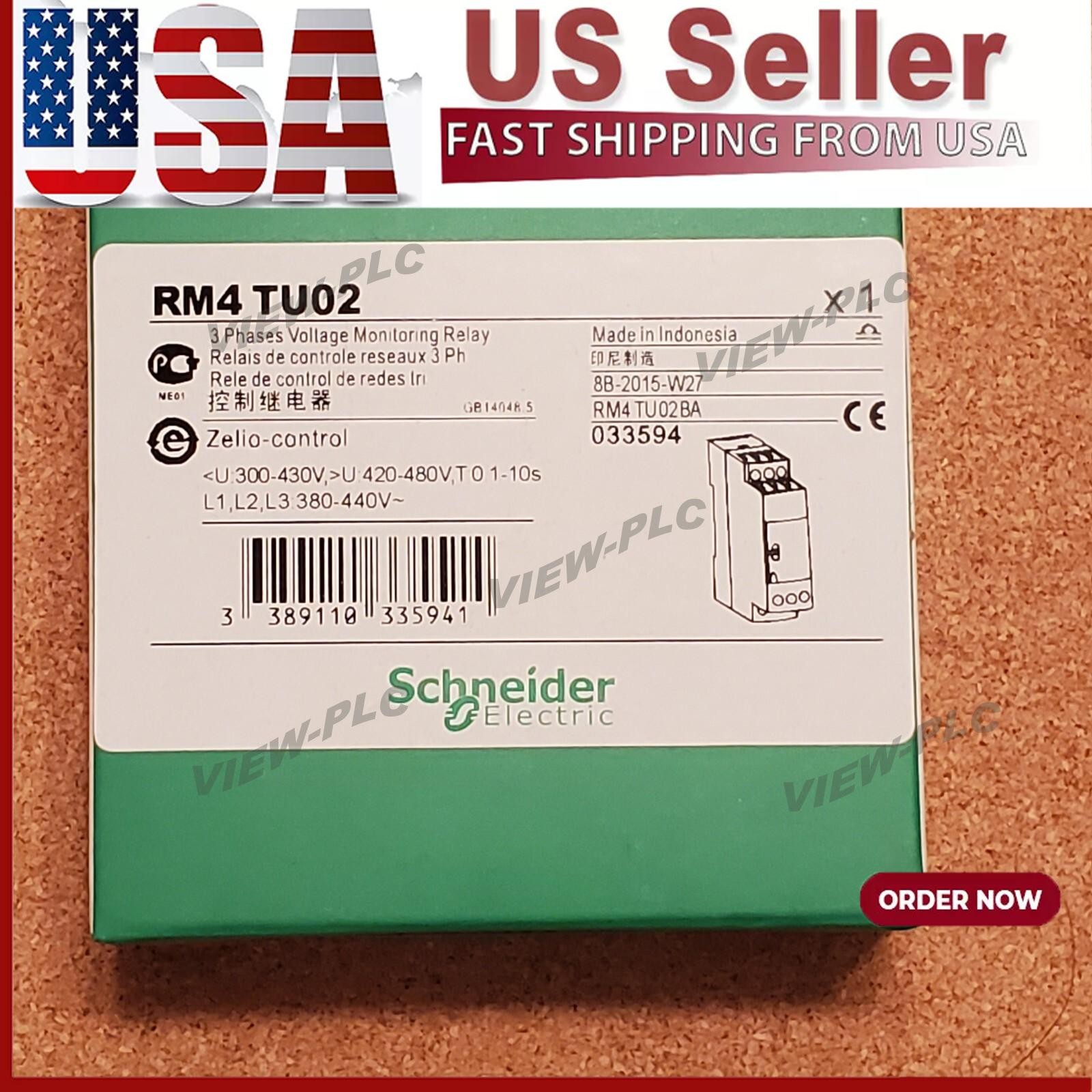 Schneider Electric 033594 RM4TU02 3-phase Voltage Monitoring RelayUS Free TAX