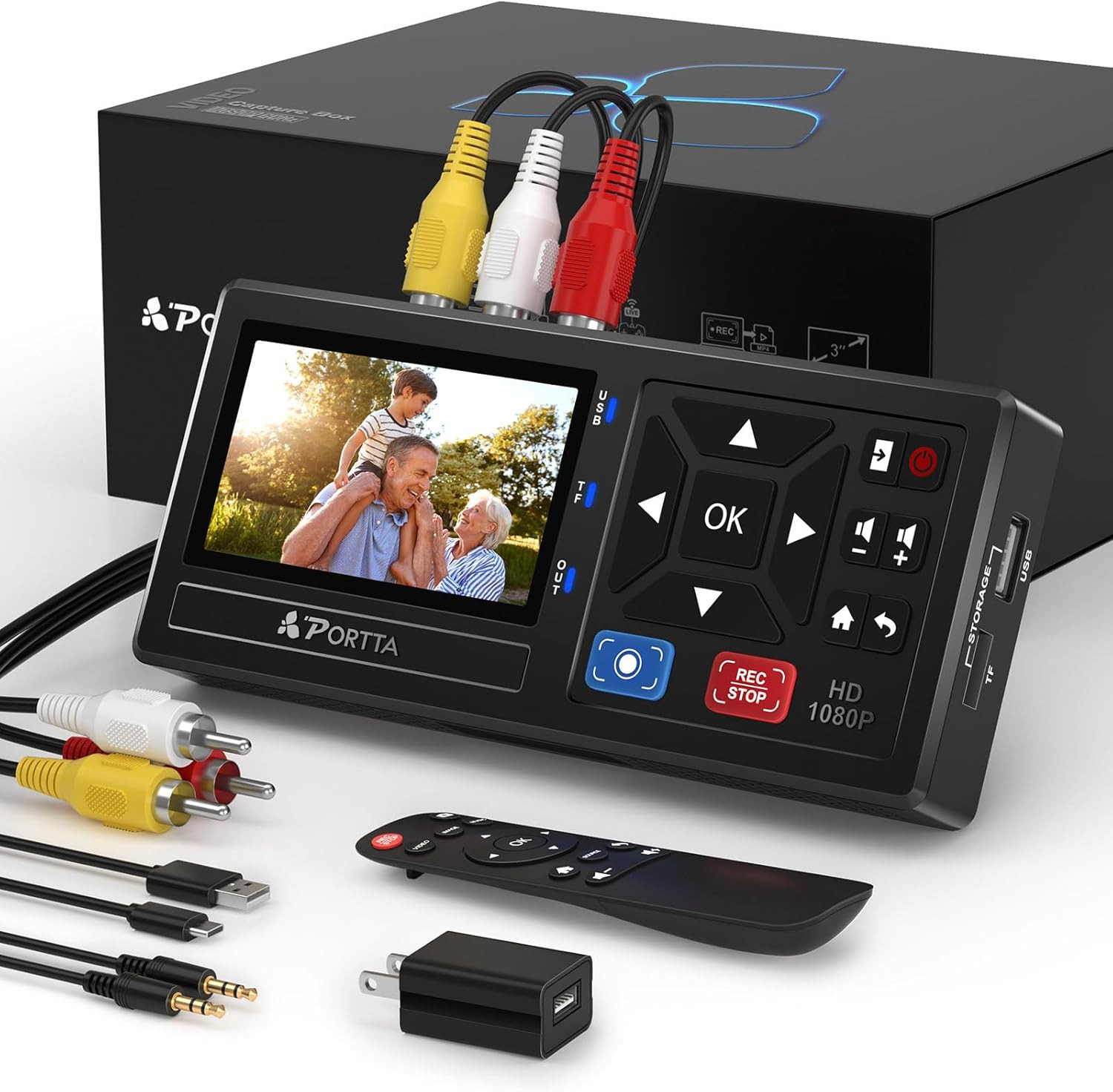 VHS to Digital Converter, Video to Digital Recorder with Remote, Compatible with
