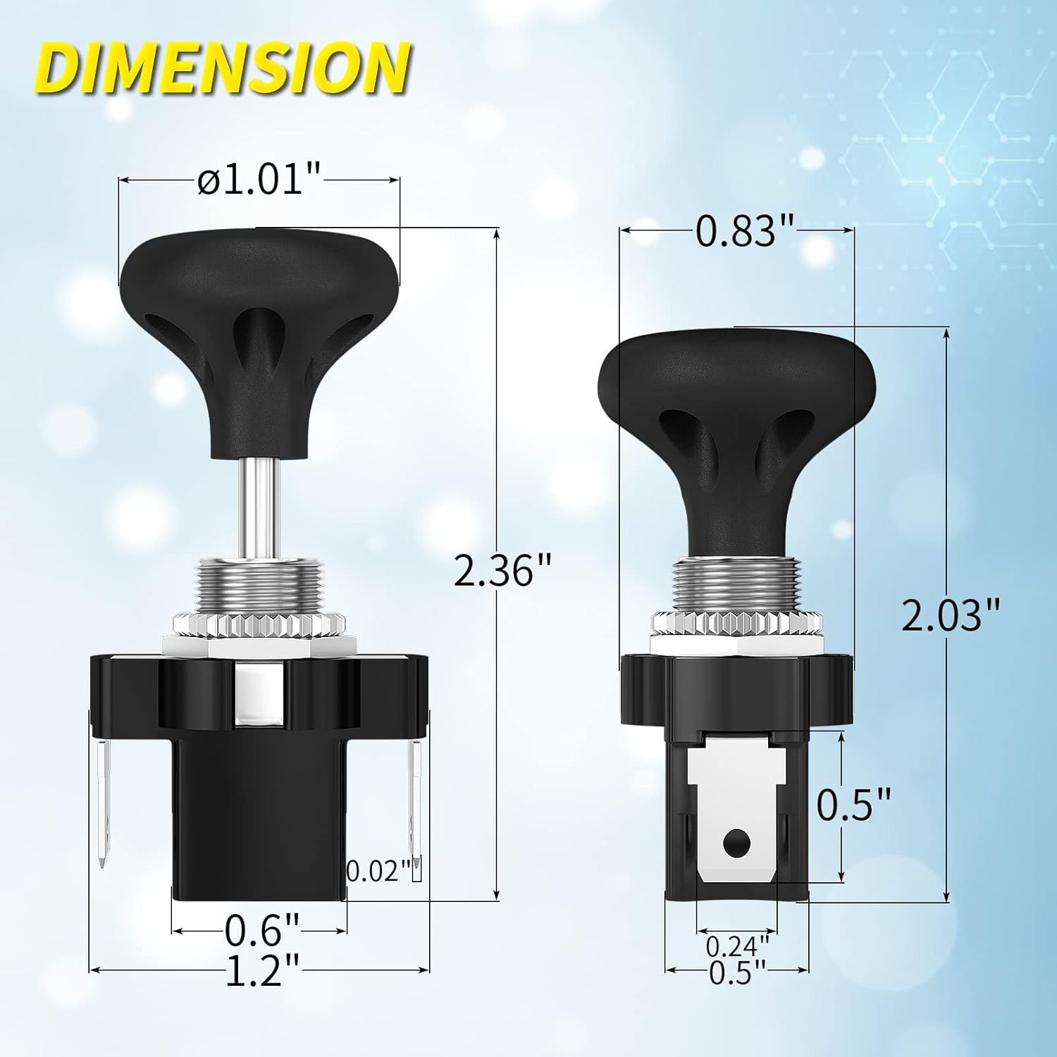 Joinfworld Golf Cart Headlight Switch Push Pull Type 12 Volt Universal Light Swi