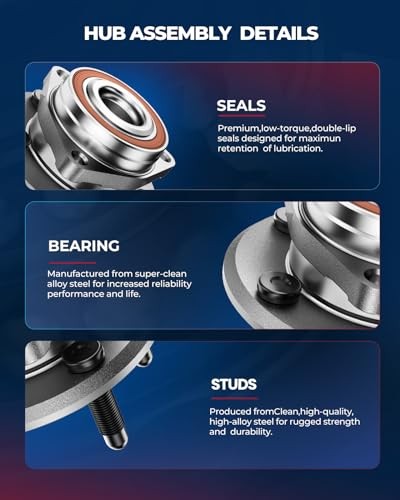 513017K 2PCS Front Wheel Hub Bearing Compatible with 1984-2005 Cavalier, 1995