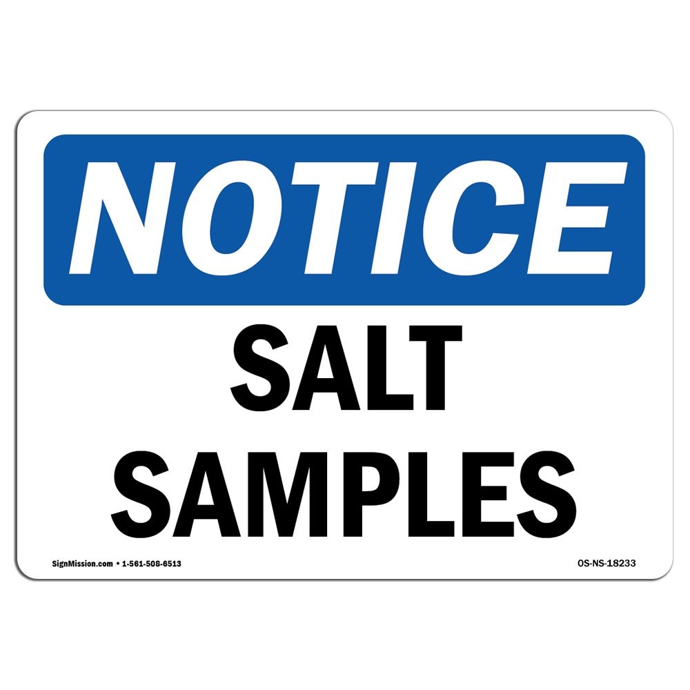 OSHA Notice Sign  Salt Samples | Vinyl Label Decal | Protect Your Business, C...