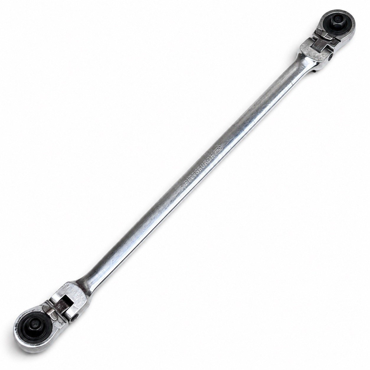 Pittsburgh Pro Extra Long Double Flex Head Ratchet 3/8” Drive Chrome