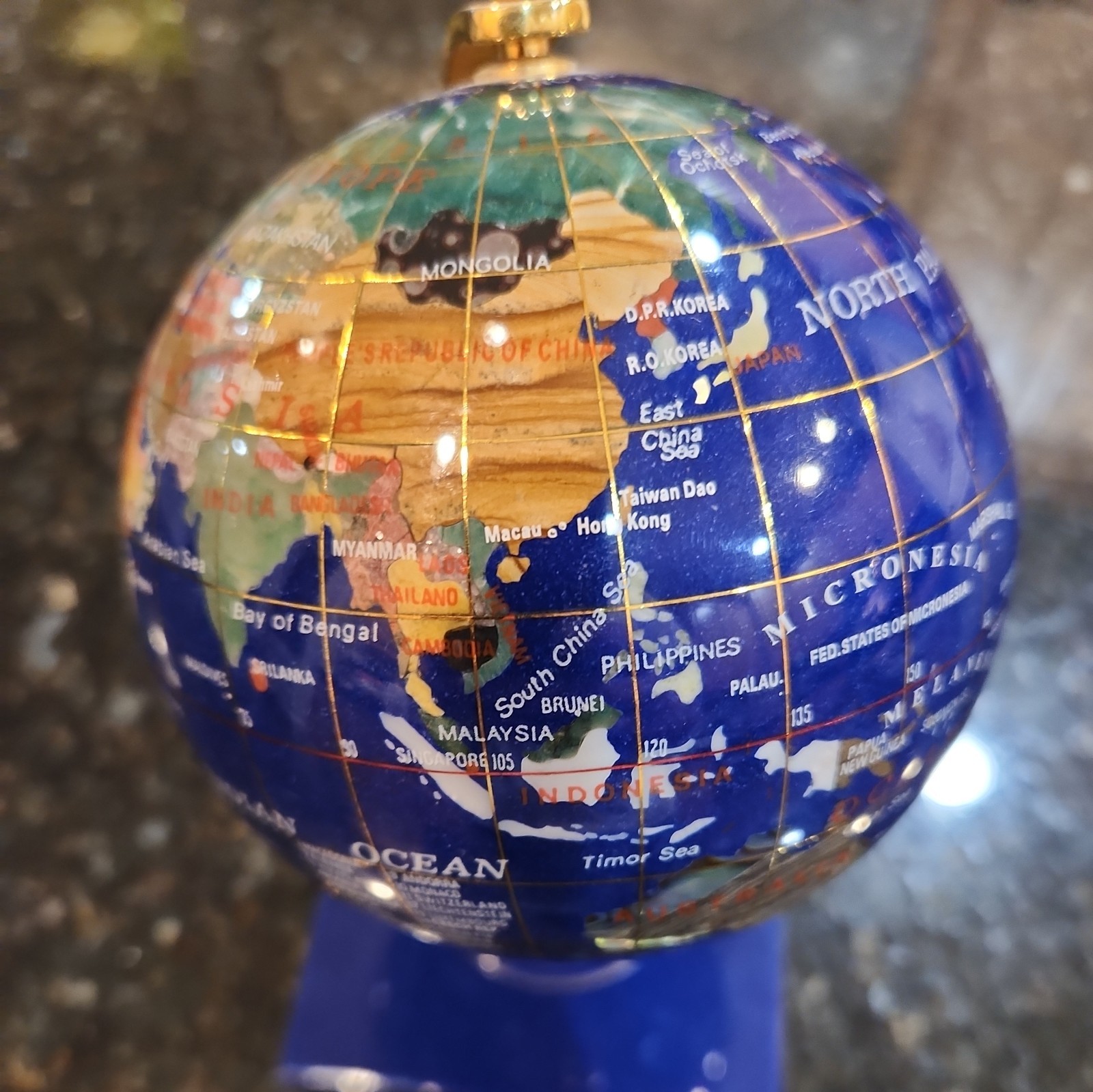 Small Lapis Gemstone Globe