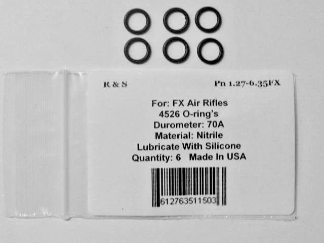 6  FX Air Rifle 2575  O-Rings  / R&S 1.27-6.35FX