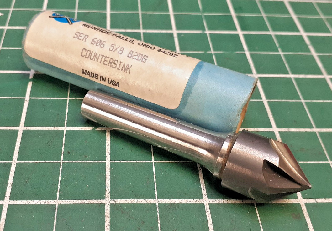 6 FLUTE CARBIDE 5/8" DIA x .800" 82° COUNTERSINK  OAL  2 9/16" 3/8 HSS Shank USA