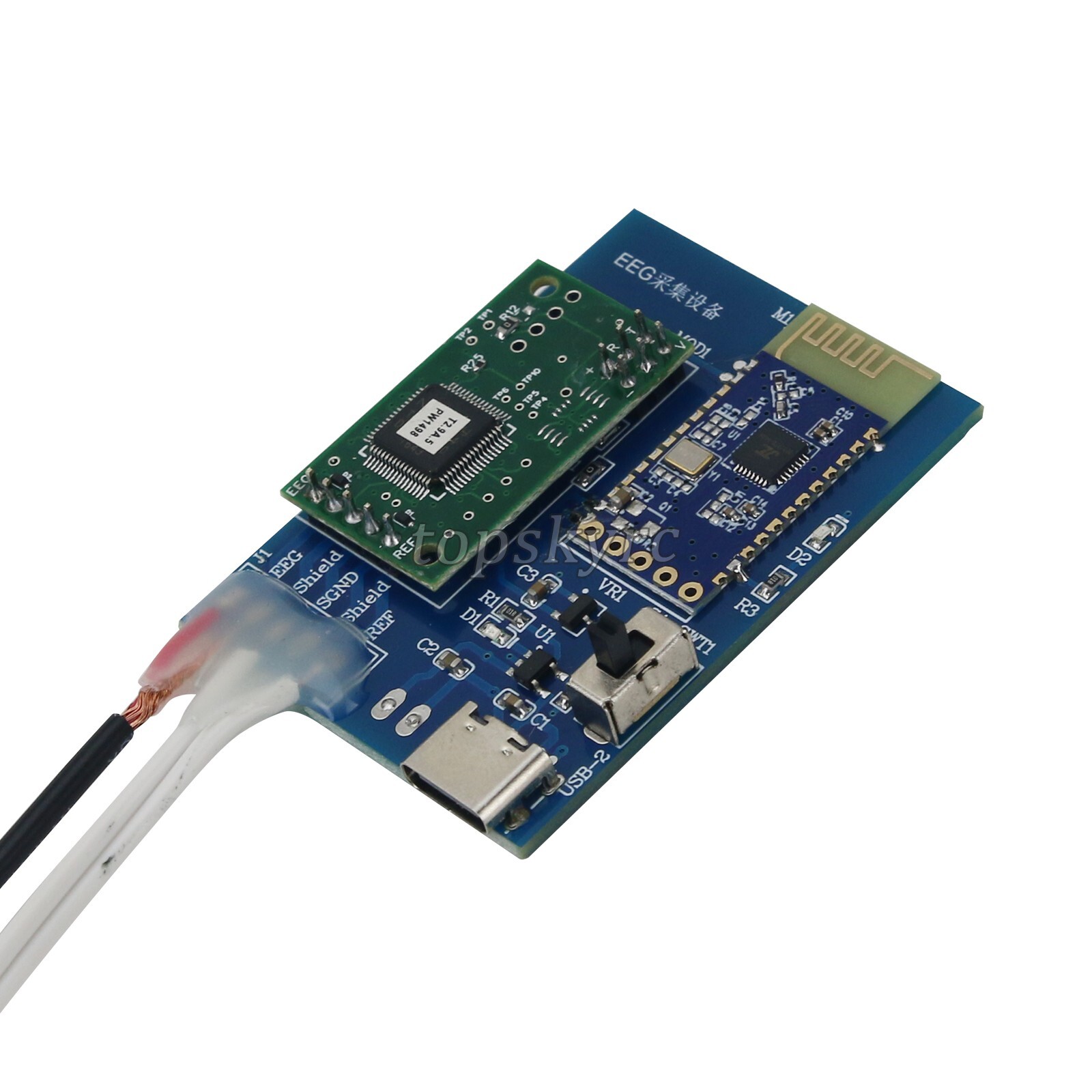 TGAM Brainwave Brain Wave Sensor EEG Sensor 3rd Generation Li Battery + Adapter