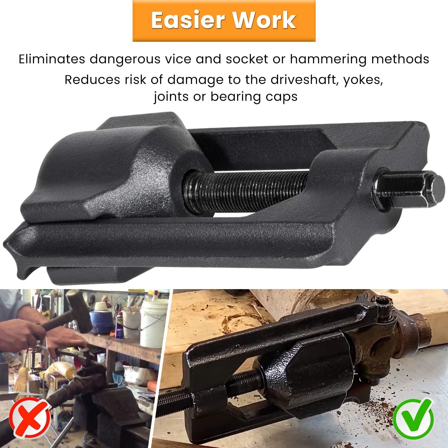 Heavy Duty Universal Joint Puller Press Re/moval U-Joint Tool Class 1-3 10105