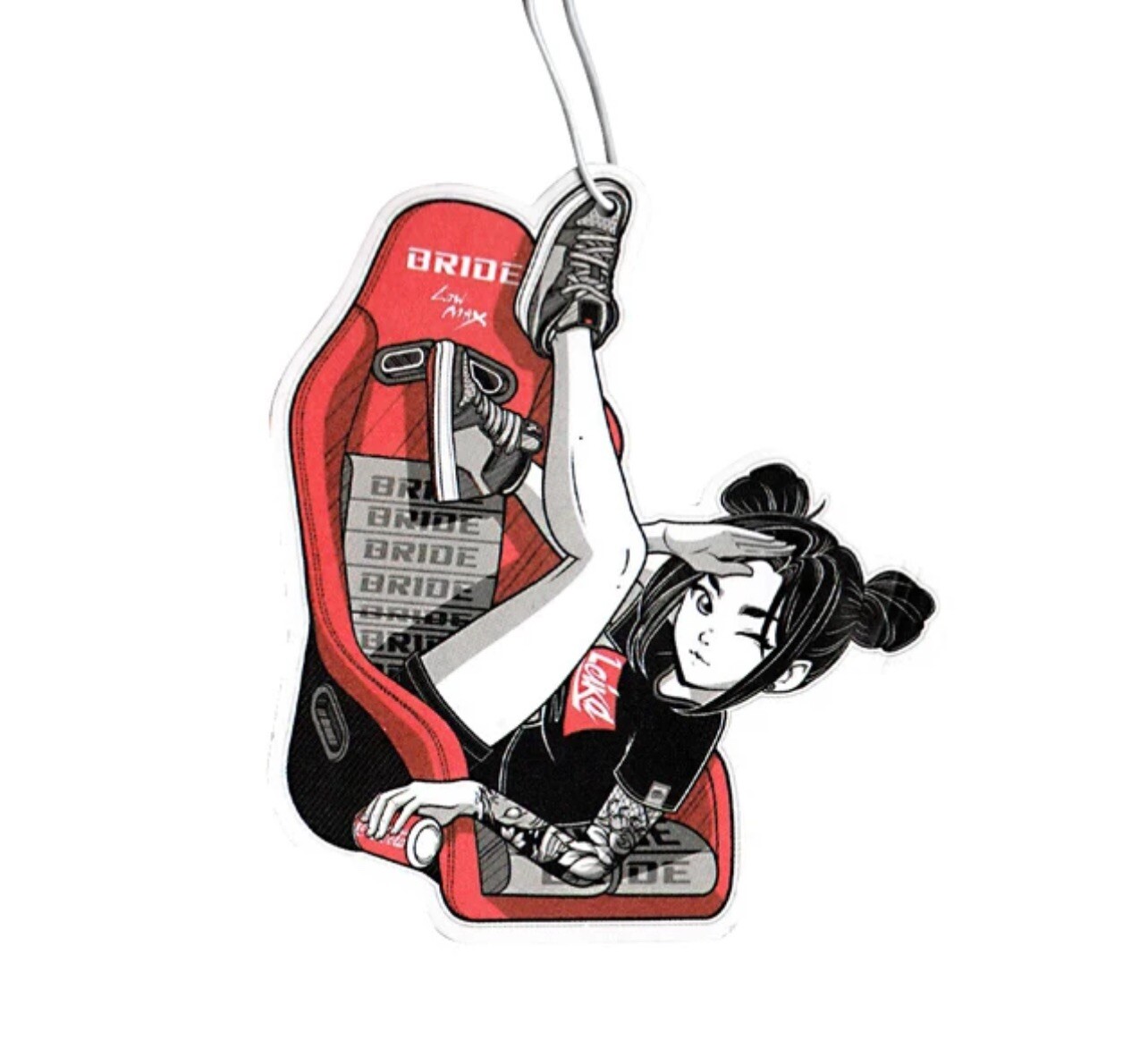 Car Air Freshener Racing Chair Anime Waifu Black Hair Pin Up Decal Free Shipping