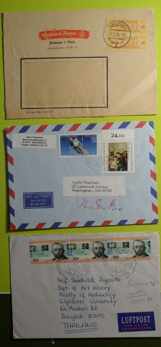 STAMPMART : GERMANY DEUTSCHE POST 3 GOOD CONDITION COVER - F V MUELLER ZENTRALER