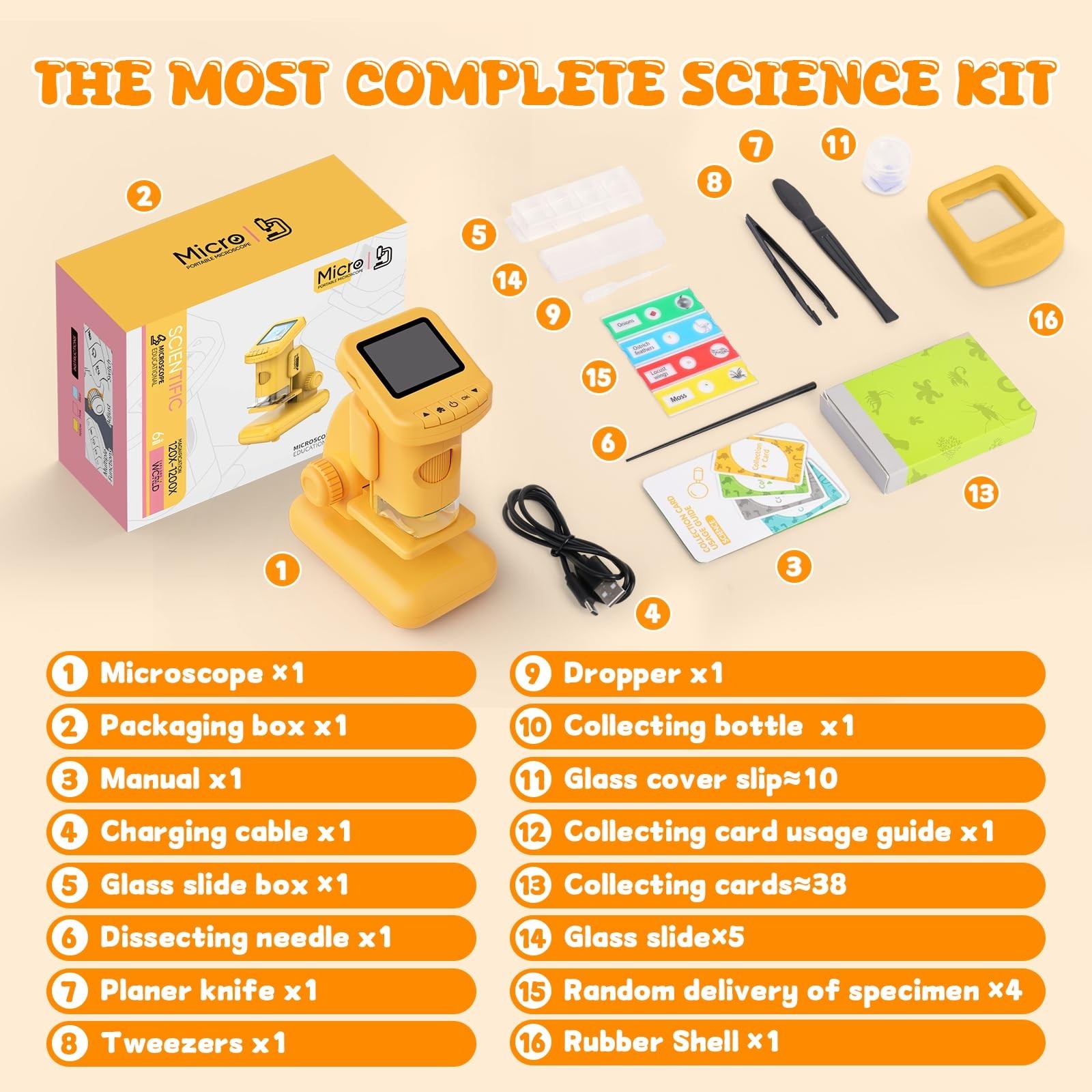 1200X Microscope for Kids, 2 in 1 Handheld & Desktop Digital Microscope with...
