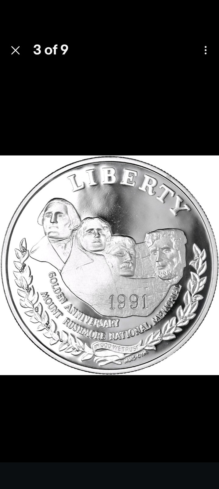 US Mint 1991 Prestige Proof 7 Coin Set Mount Rushmore Commemorative Silver $1