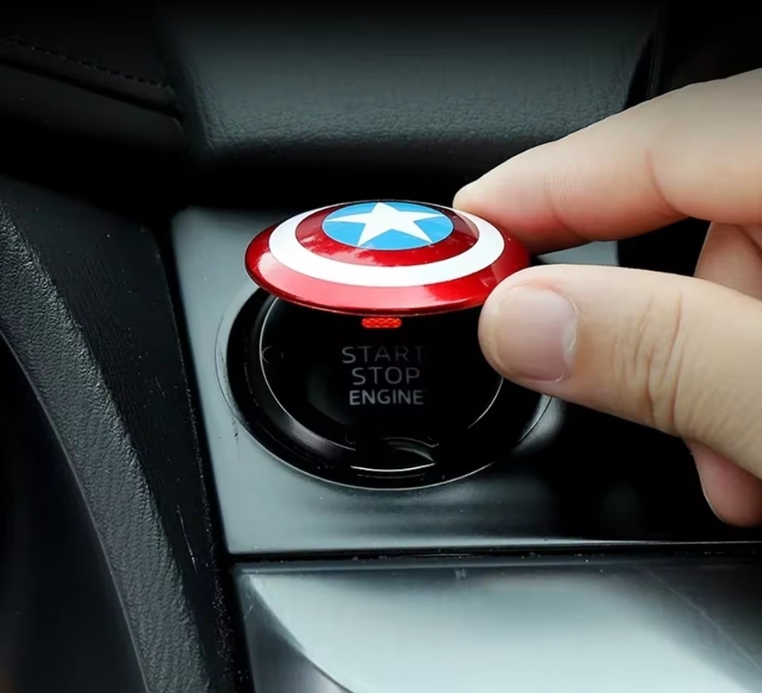 CAR STOP START IGNITION BUTTON COVER CAPTAIN AMERICA FLIP ENGINE SWITCH