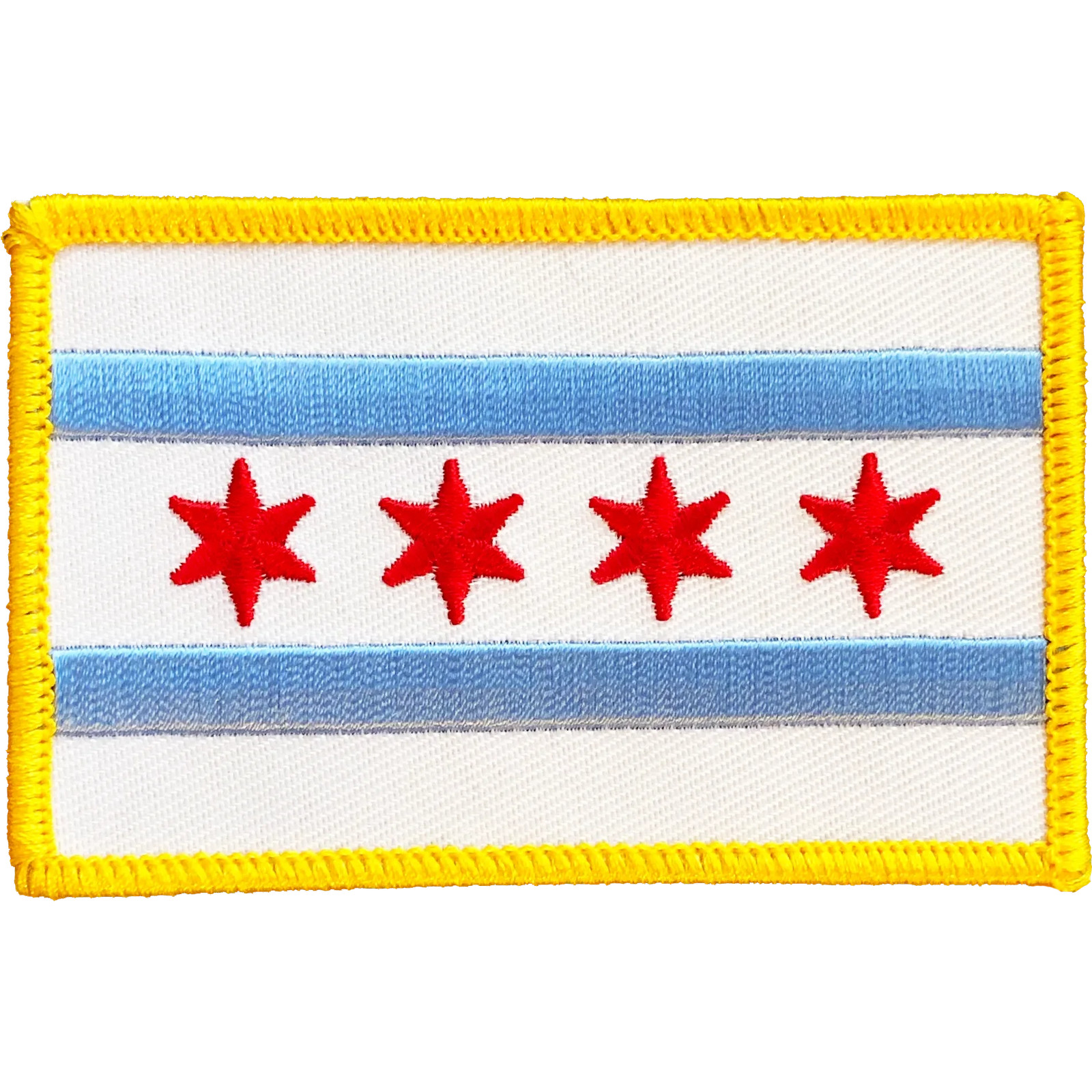 CITY OF CHICAGO FLAG PATCH: Standard (TWILL Backing), Size 3.5" x 2.25"