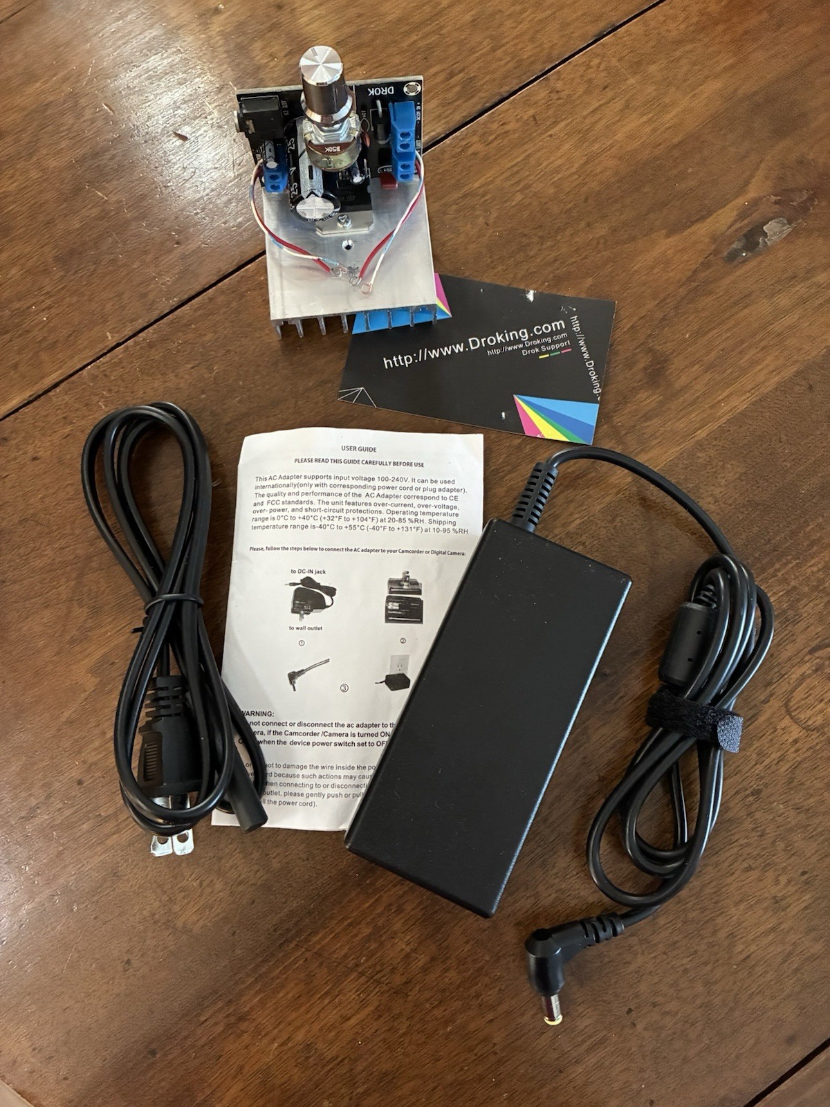 DROK Audio Amp With Power Supply/AC Adapter, tested