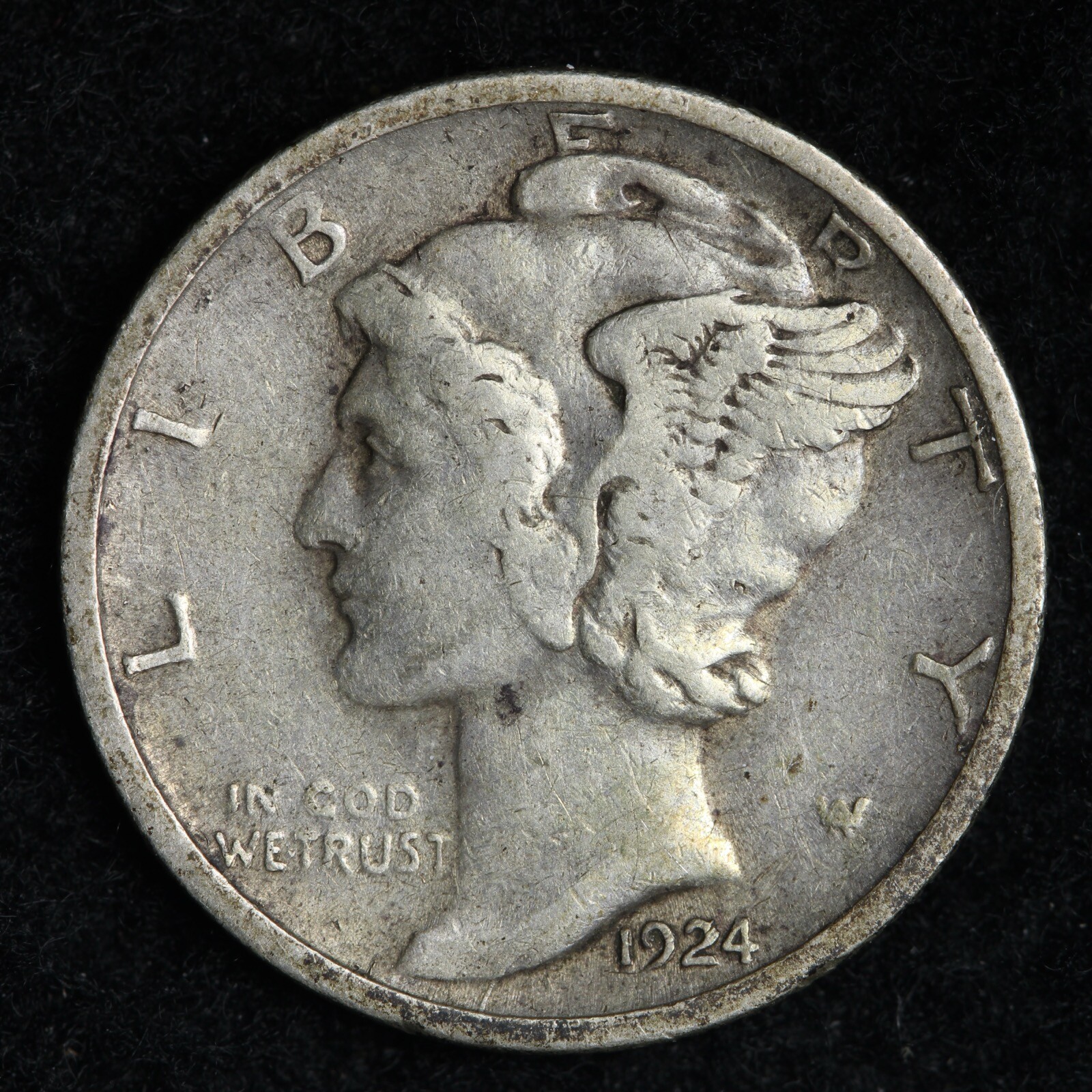 1924-D Mercury Silver Dime CHOICE XF+ E340 UNQ