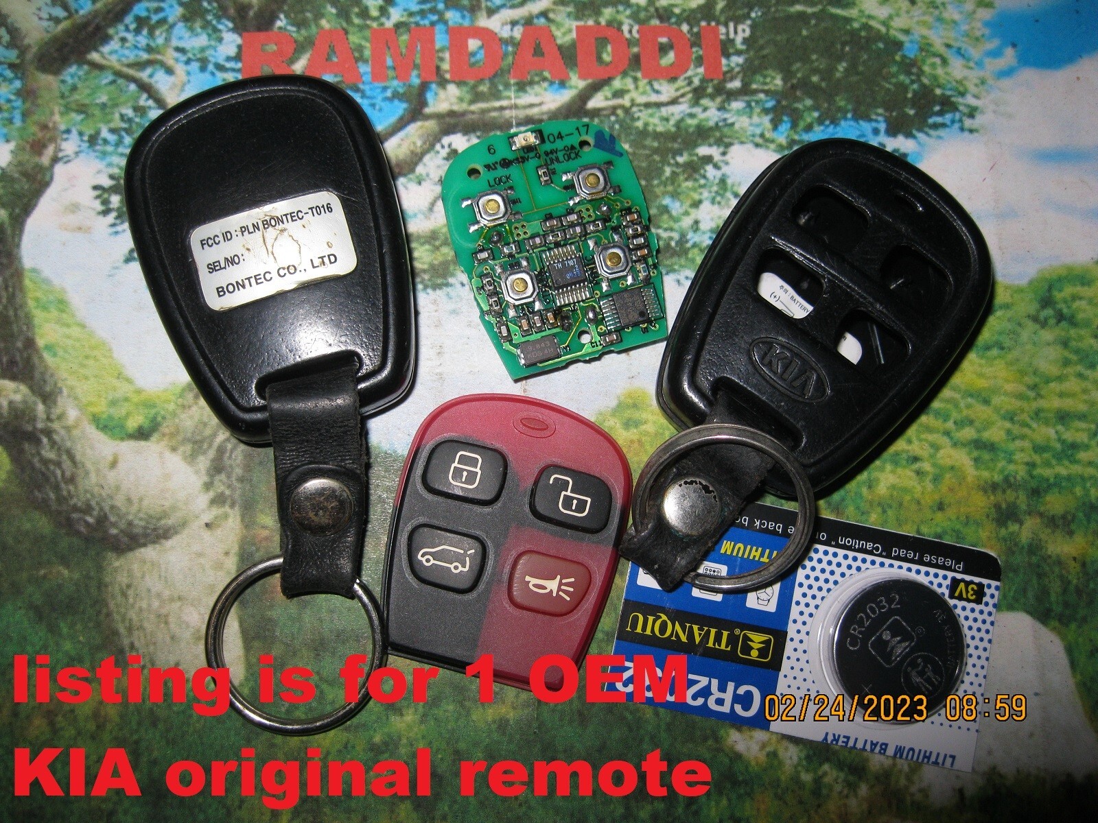 Clean OEM 04-06 KIA SORENTO REMOTE 954303E420 KEY FOB TRANSMITTER PLNBONTEC-T016