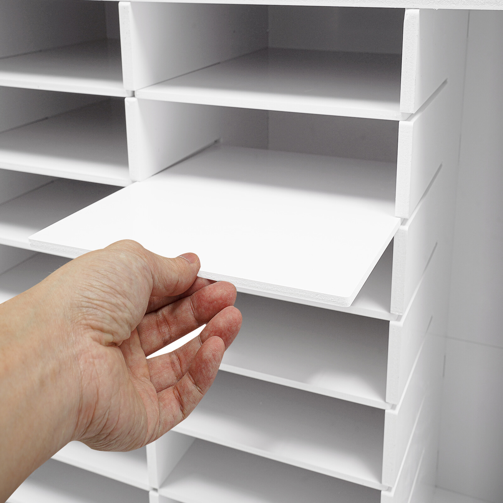24 Compartments Paper and Mail Organizer Storage Cabinet and 2 Drawers