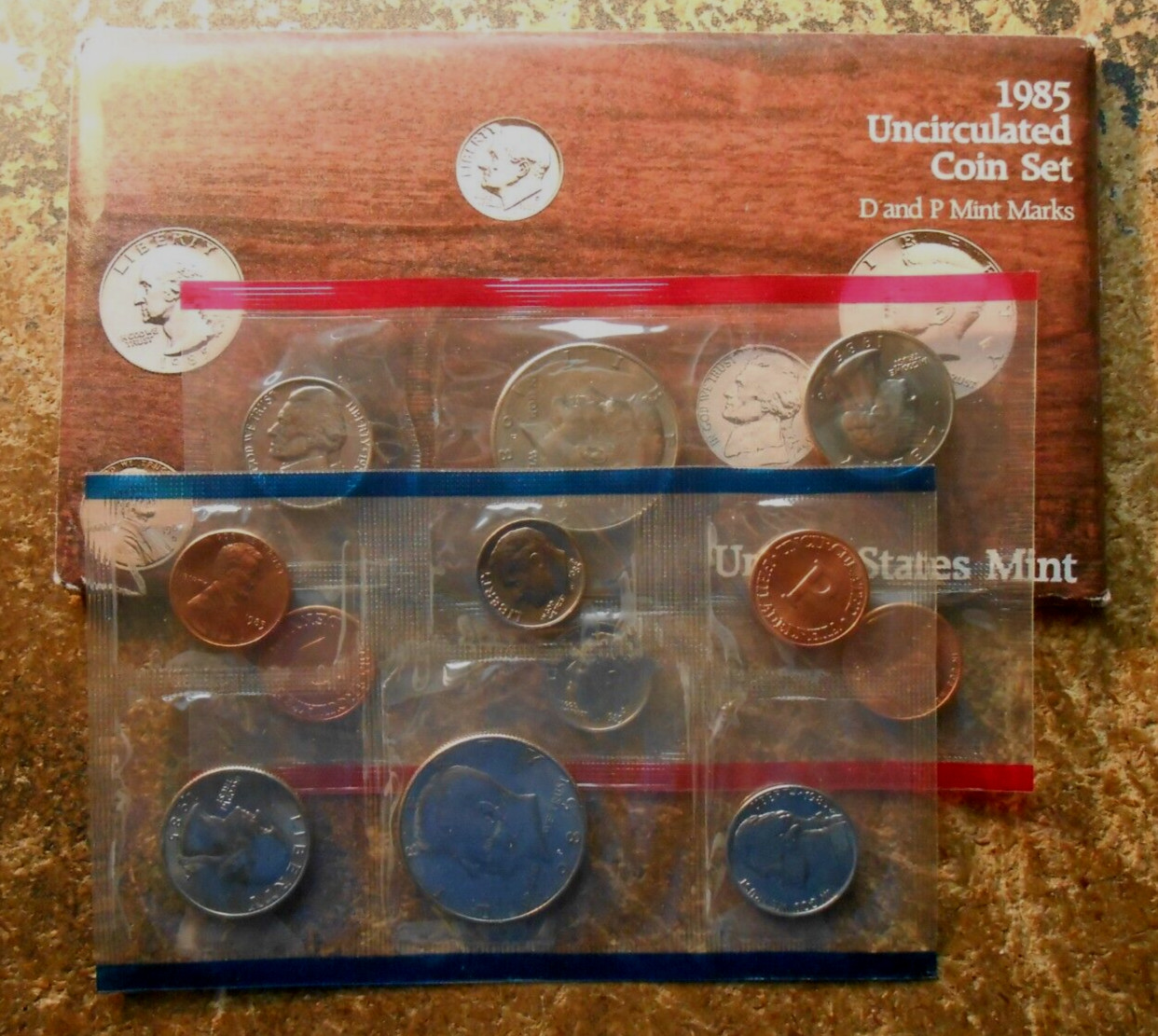 1985 P & D US MINT UNCIRCULATED MINT SET 10 COINS IN ORIGINAL US MINT PACKAGING