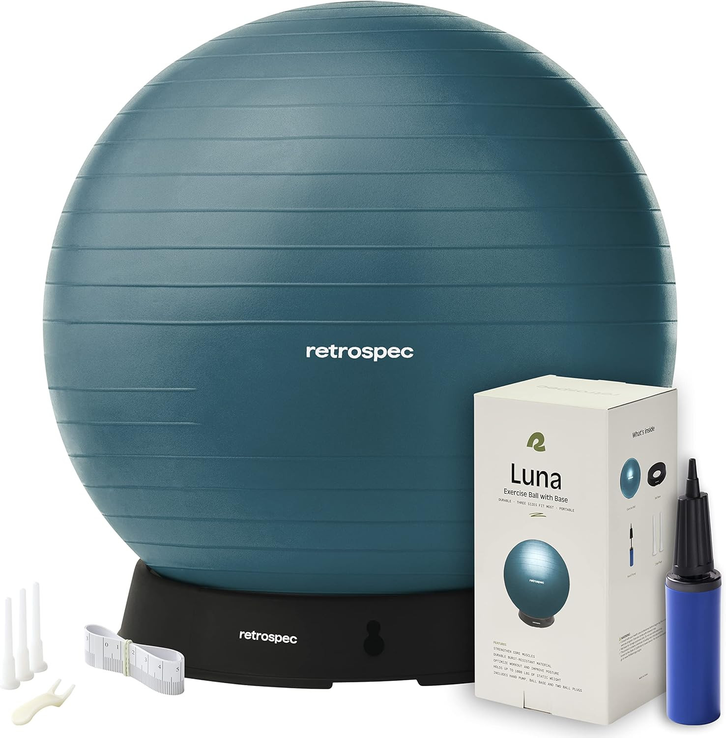 Luna Exercise Ball with Pump - Anti-Burst Fitness Equipment for Yoga, Core Train