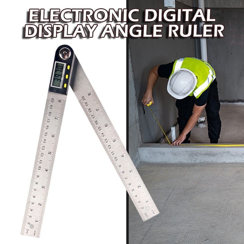200mm 360° Stainless Steel Electronic Protractor Digital LCD Display Angle Ruler