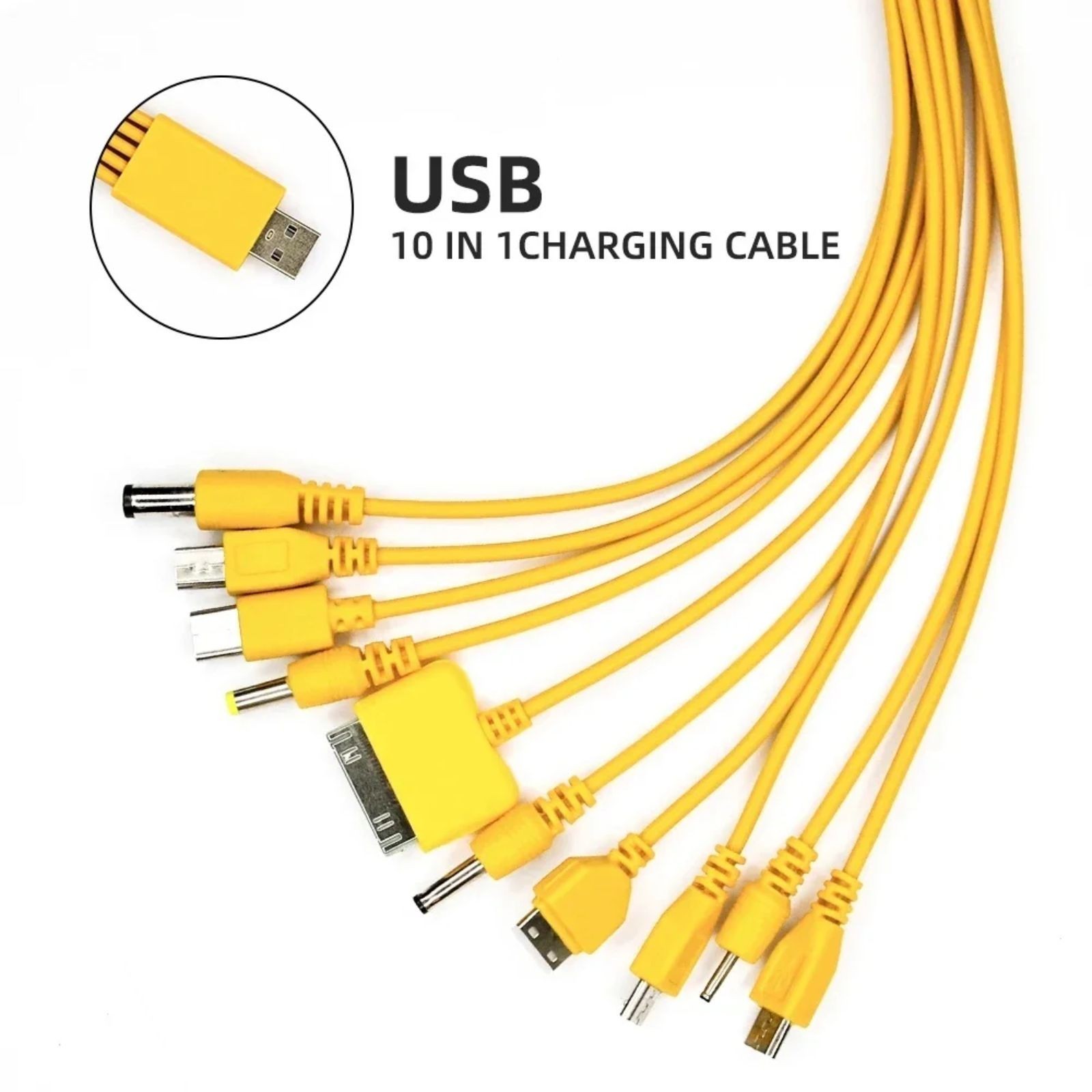 10-in-1 Multi-Function USB Charging Cable Universal Multi-Head Phone Charger New