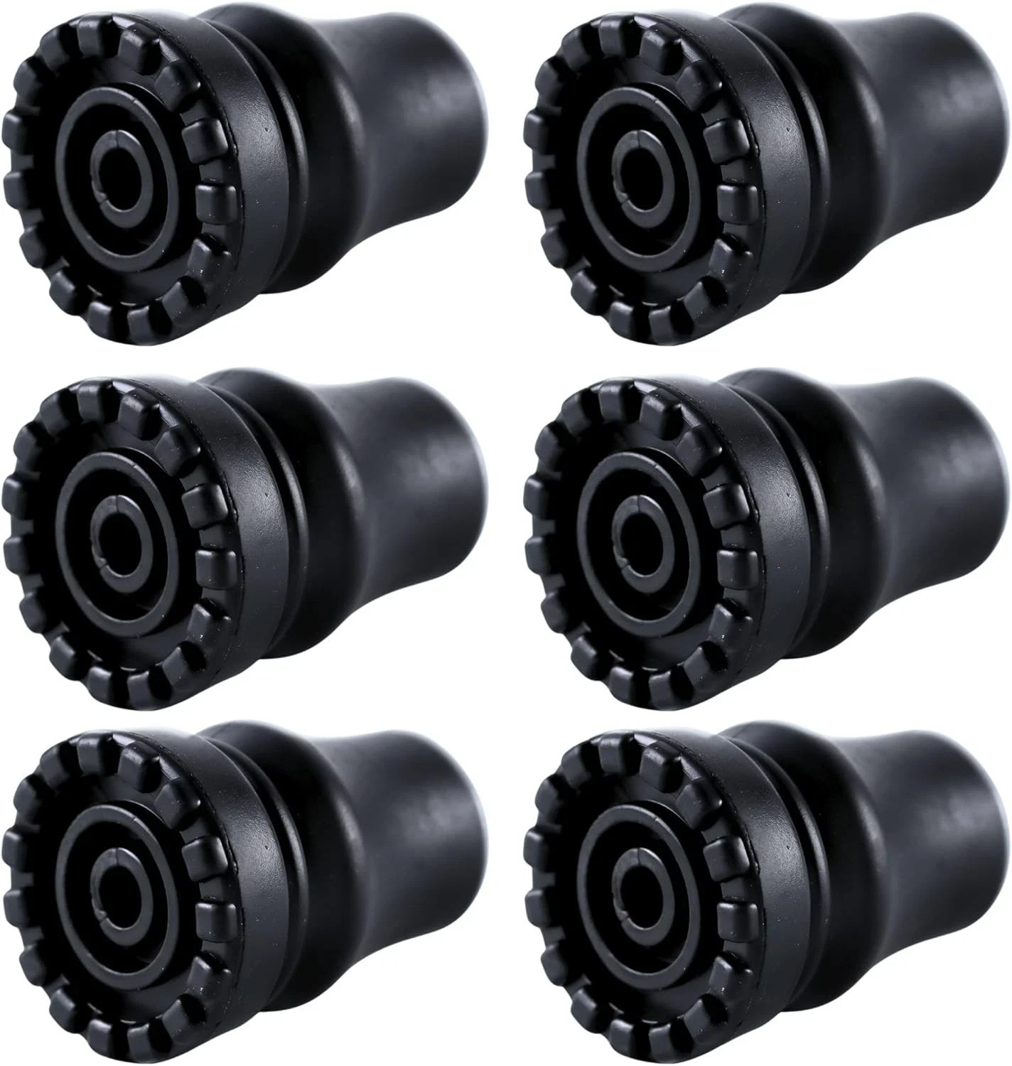 6-Pack Rubber Cane Tips 7/8 Inch Heavy Duty Walking Cane Tips, Non-Slip Crutches