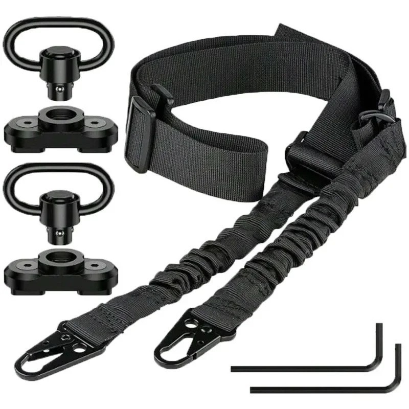 Tactical 2 Point Sling QD Swivel Rifle Adjustable Gun Sling Strap w/ MLOK Swivel