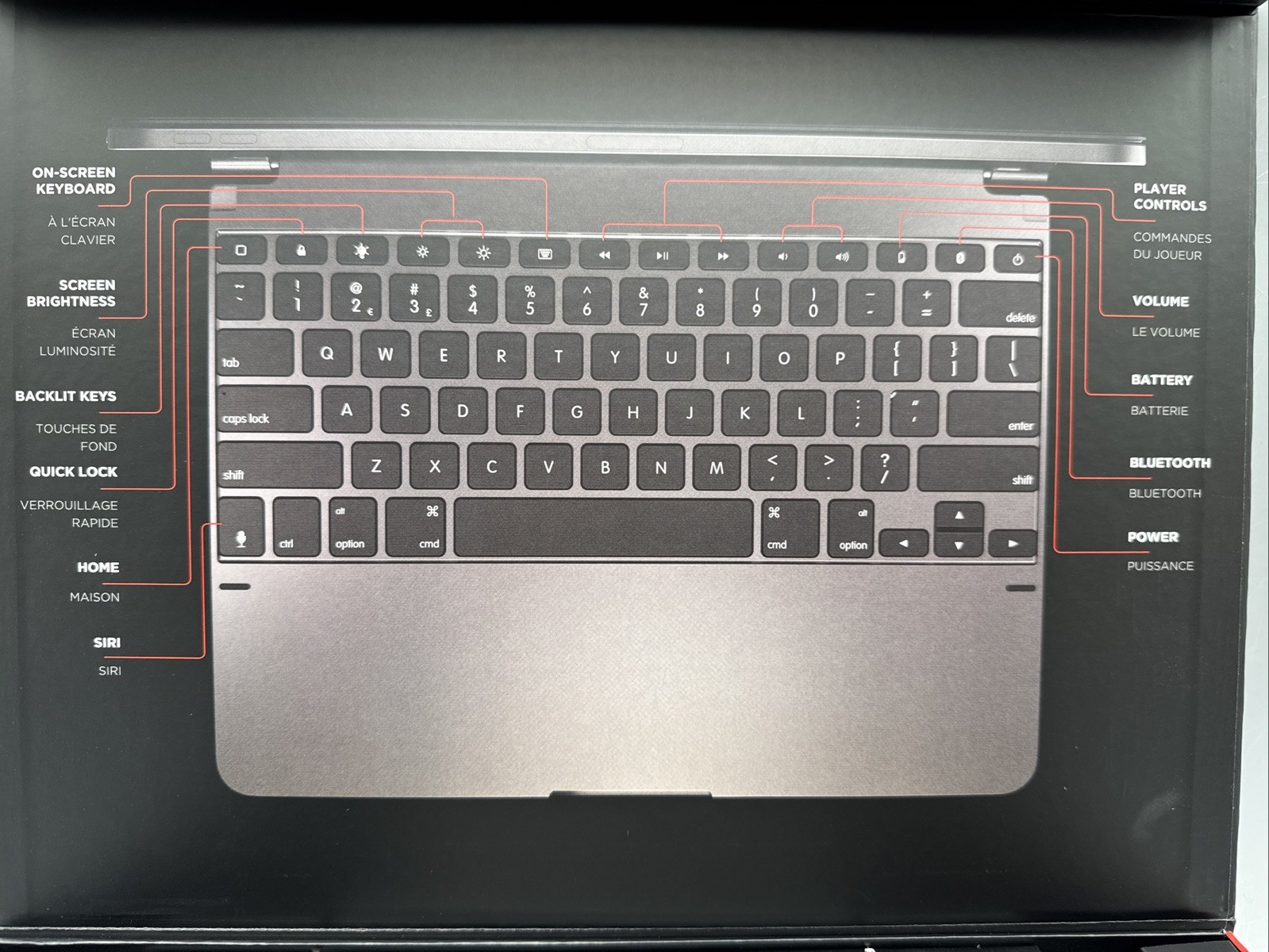 Brydge Wireless Bluetooth Keyboard W/ Backlit Keys for iPad 12.9” Pro 3rd or 4th
