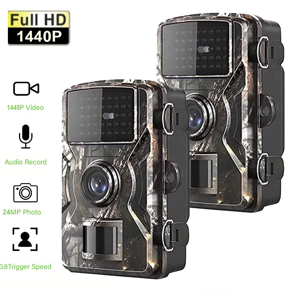 2 Pack Wildlife Hunting Trail Camera HD 1440P Game Camera with Clear Night View