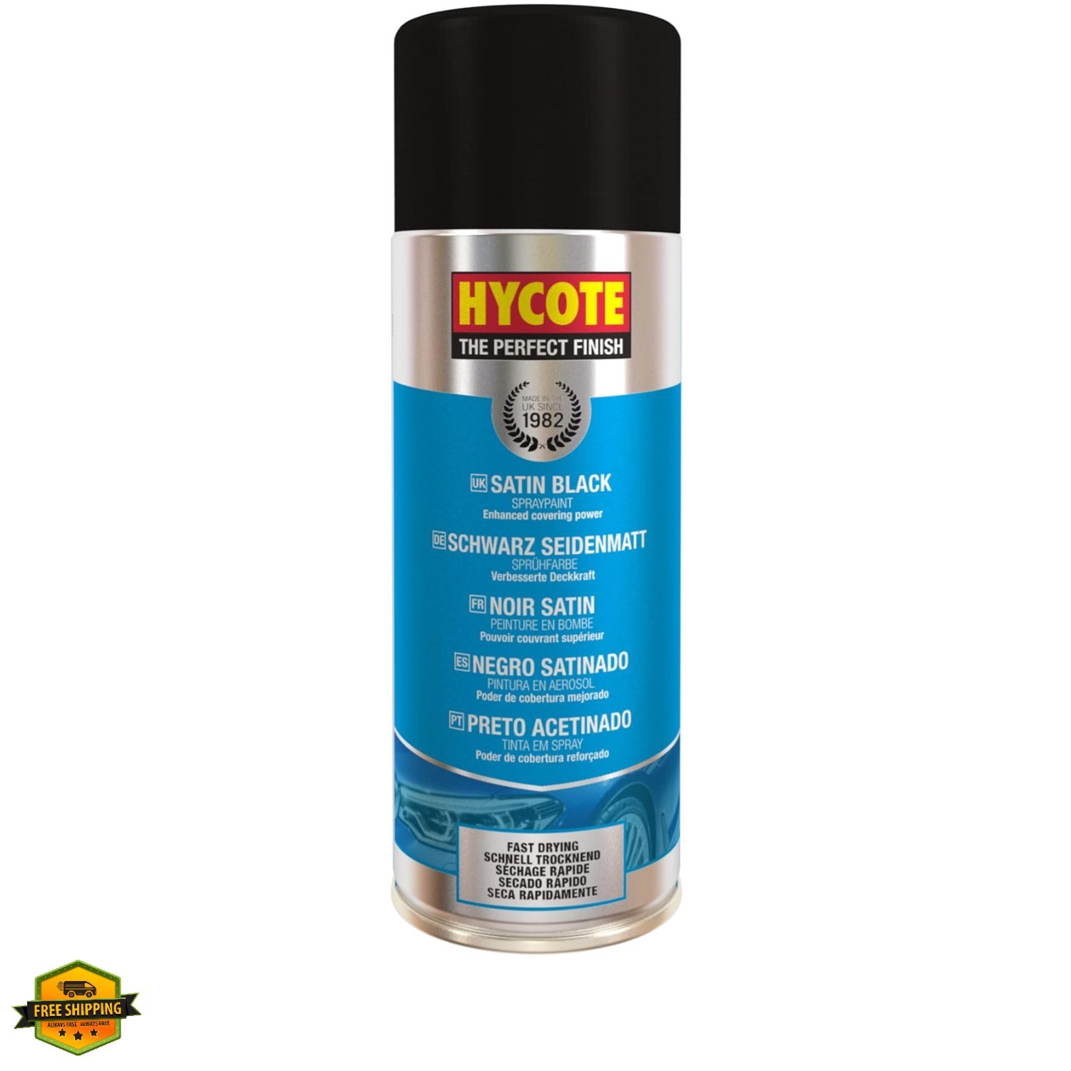 Black Spray Paint, Satin Black, 13.5 Oz - Fast Drying, UV & Weather Resistant...