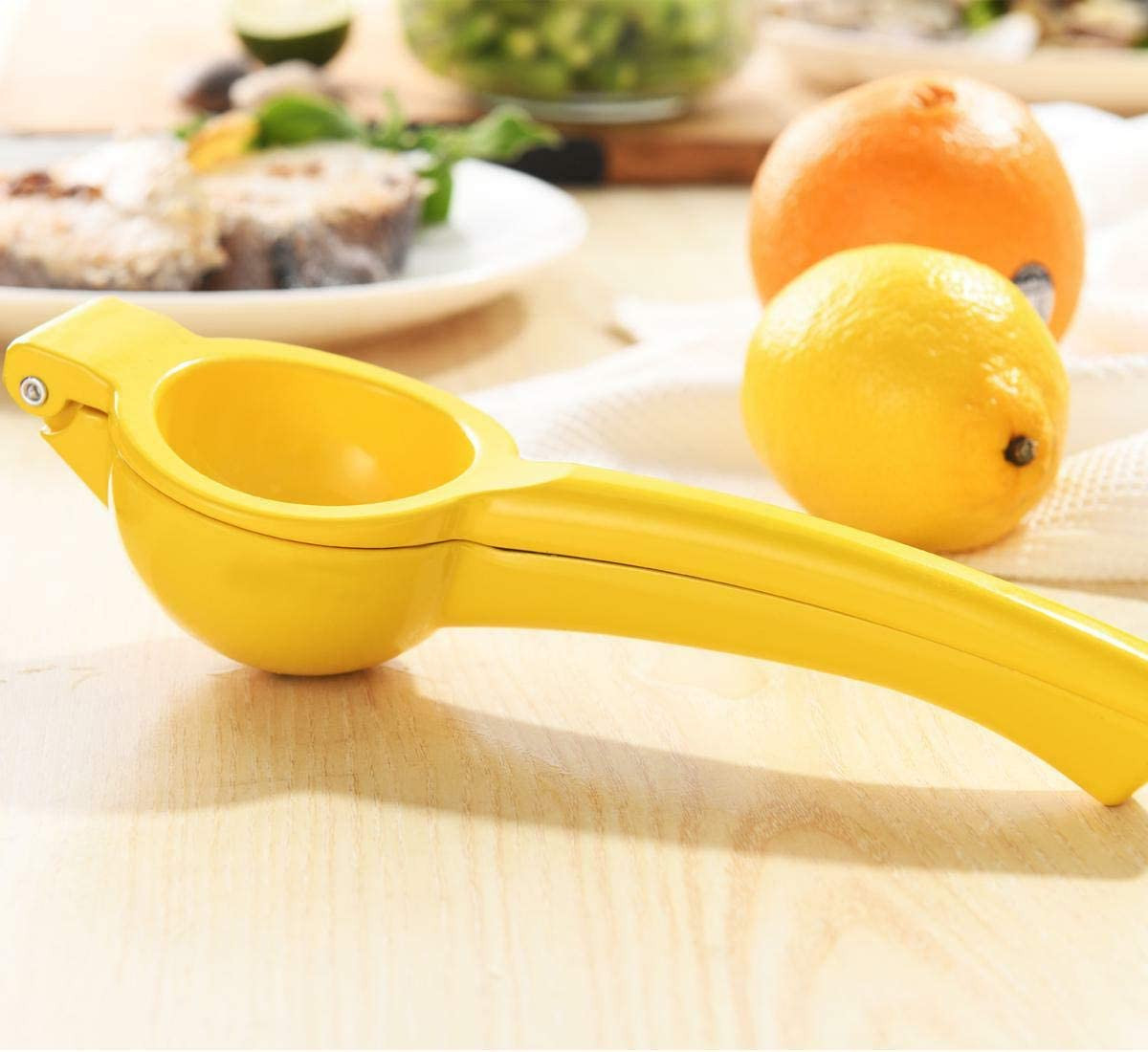 Professional Metal Citrus Juicer - Yellow Lemon & Lime Squeezer Tool