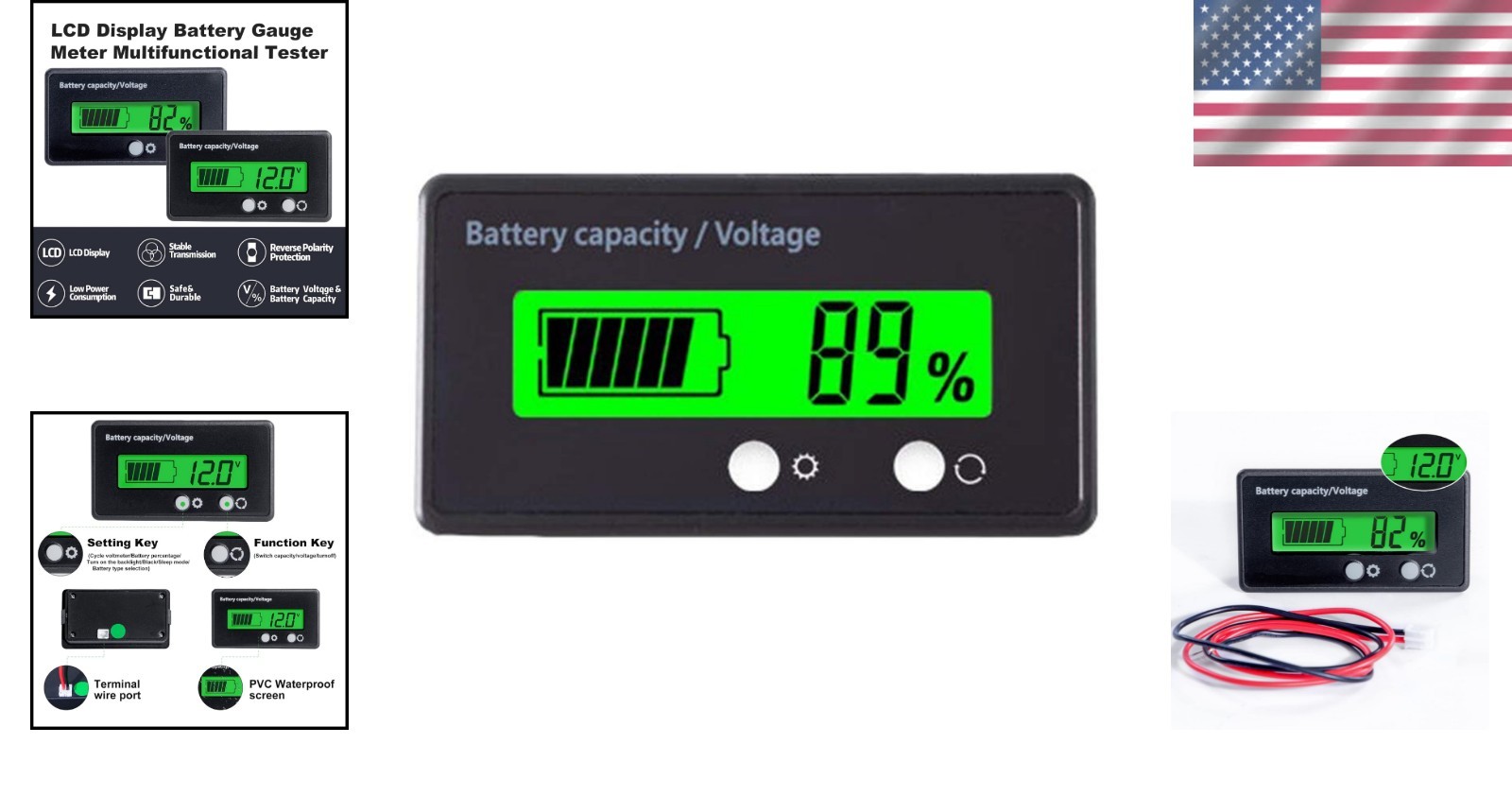 Multifunctional Battery Capacity Indicator - 12V-84V Waterproof Voltage Tester