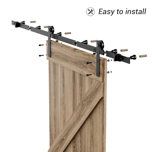 72”/6FT Sliding Barn Door Hardware Kit with Adjustable U Shape Barn 72"/6FT