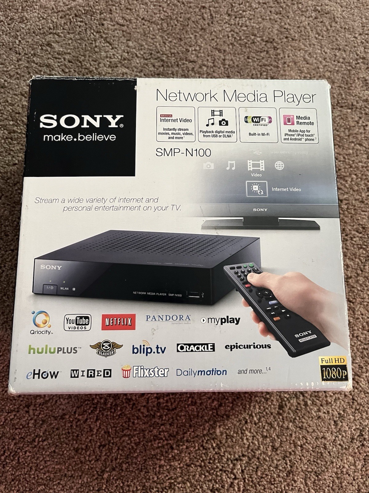 SONY Network Media Player with Built In Wi-Fi | SMP-N100 / SMP-N100/BM | USED