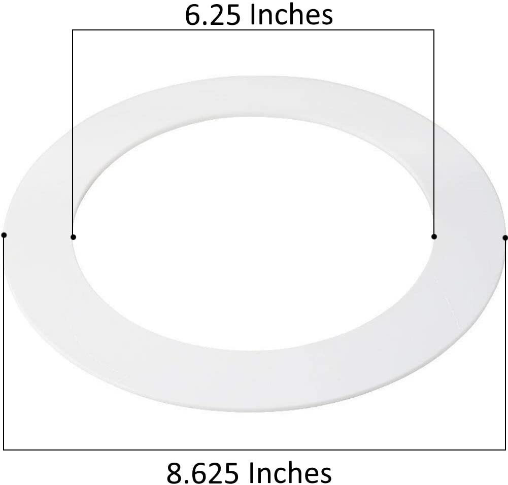 10 Pack White Plastic Trim Ring for 8" Inch