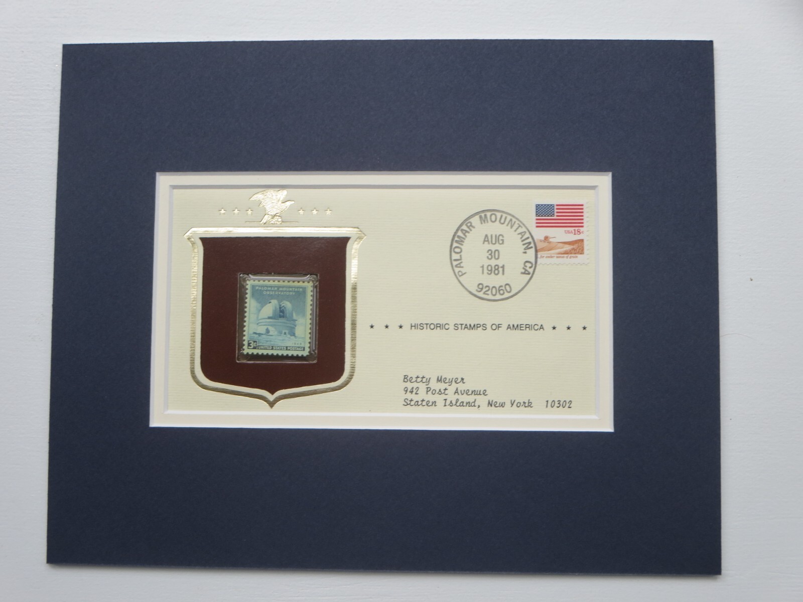 Honoring The Palomar Mountain Observatory & Commemorative Cover of its own stamp