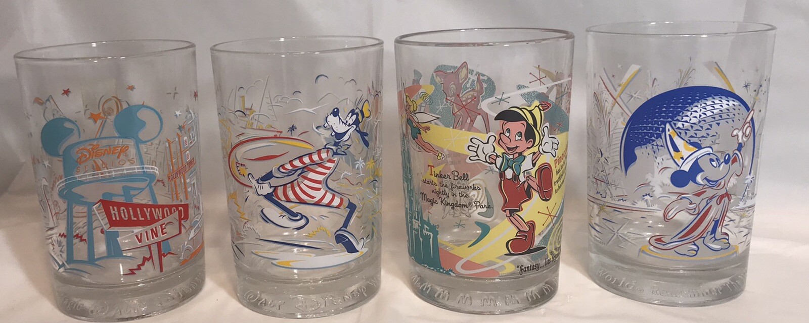 McDonalds Walt Disney World Remember The Magic 25th Anniversary Glasses Set of 4