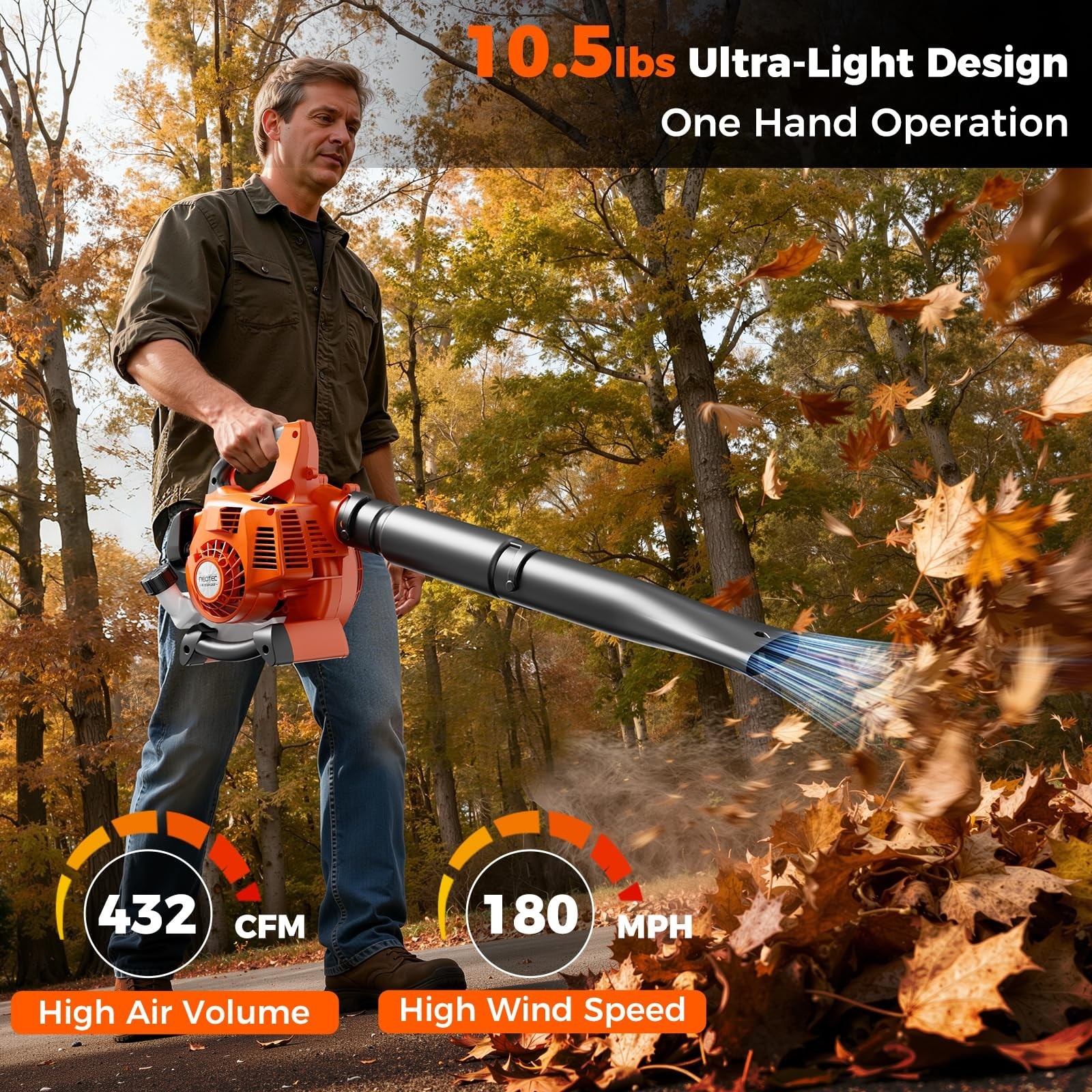 25.4CC 2-Stroke Handheld Leaf Blower Gas Powered Heavy Duty Grass Yard Clean New