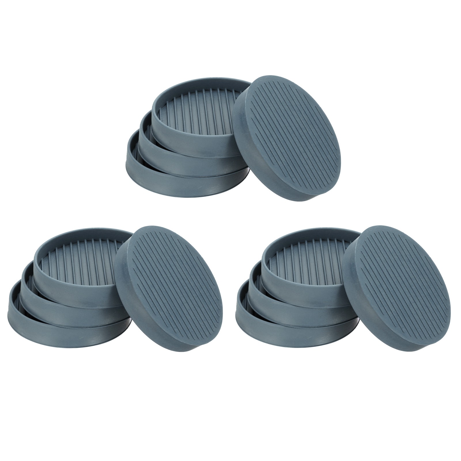 12Pcs 3.3" Furniture Pads Non-Slip Furniture Coasters Round Caster Cups Gray