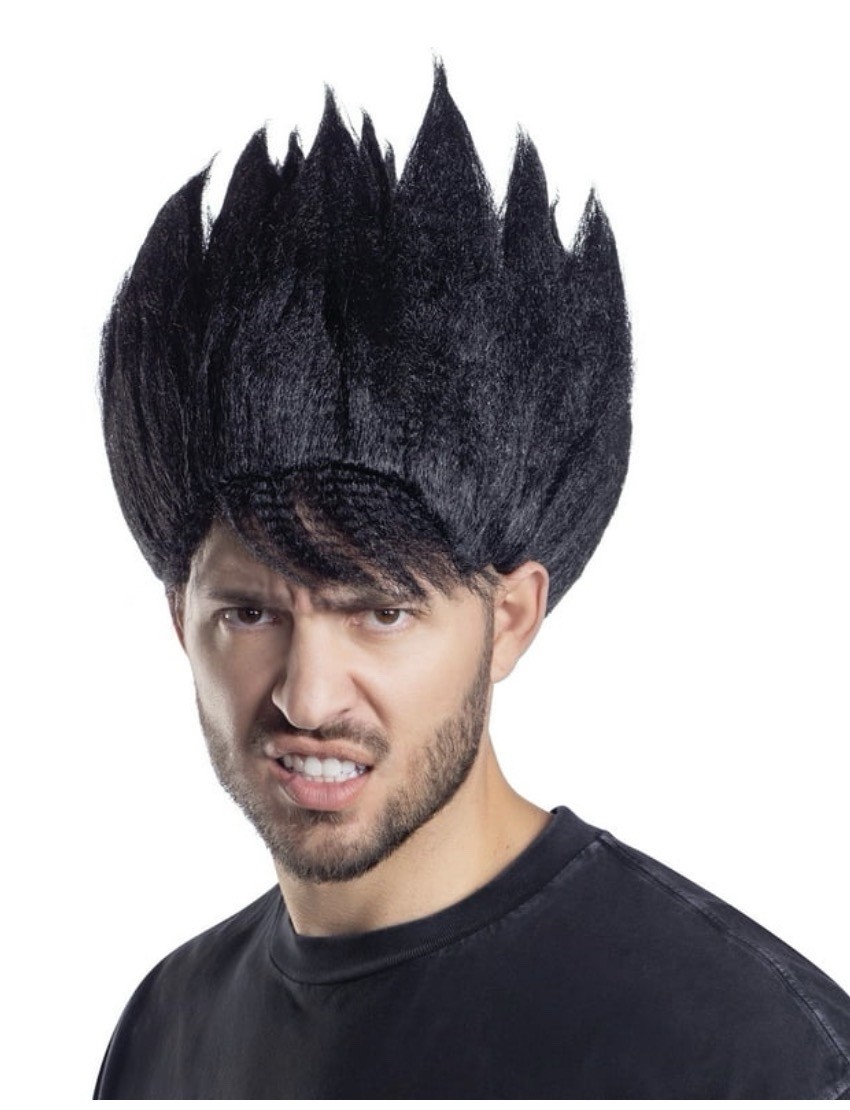 WAY TO CELEBRATE Adult Black Anime Wig Halloween Costume Age 14+ • One Size