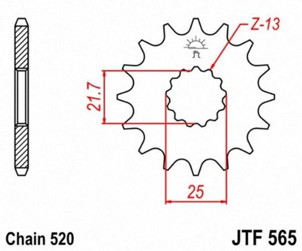 Sprockets F565.17 17T Steel Front Sprocket