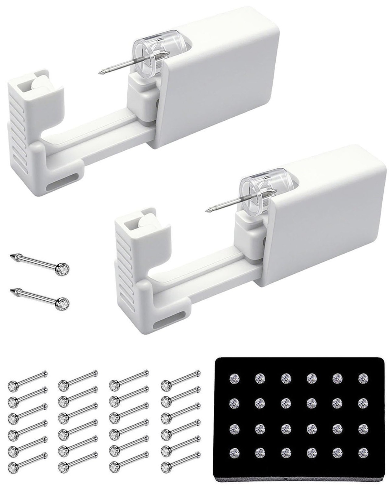 Nose Pierce Kit, Disposable Safe Piercing Kit, Nose Stud Pierce Gun with 24 P...