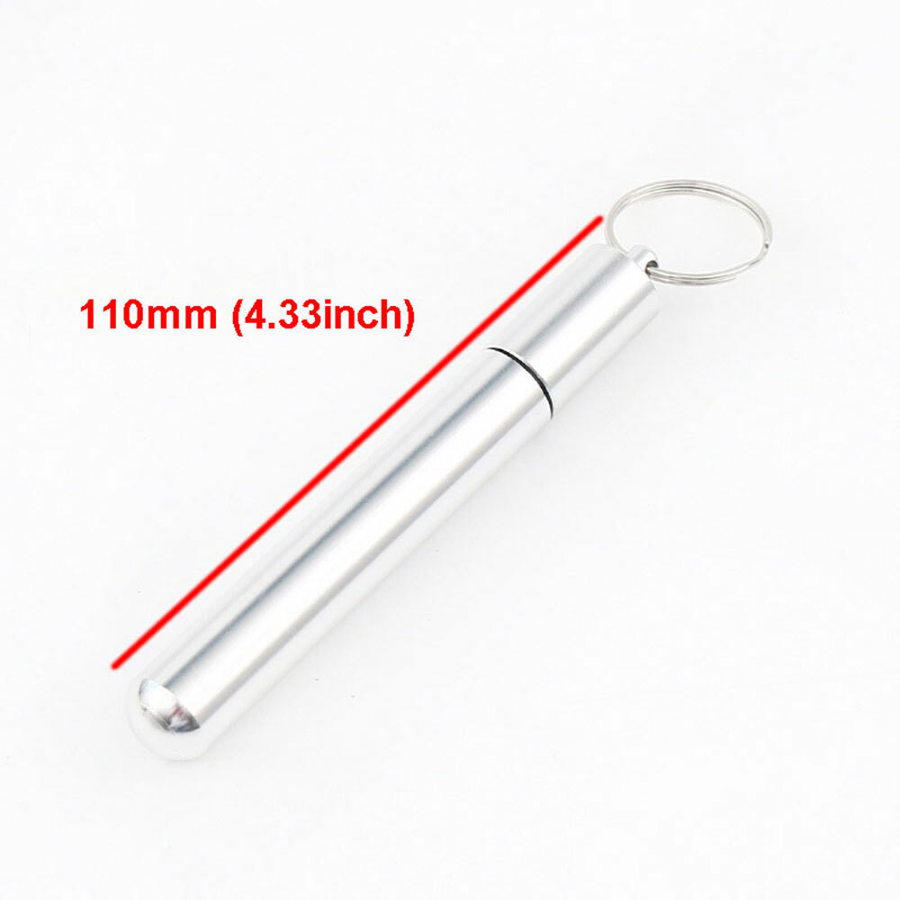 Pill Box Bottle Keychain Holder Container Ear Spoon Tool Around Cap Waterproof