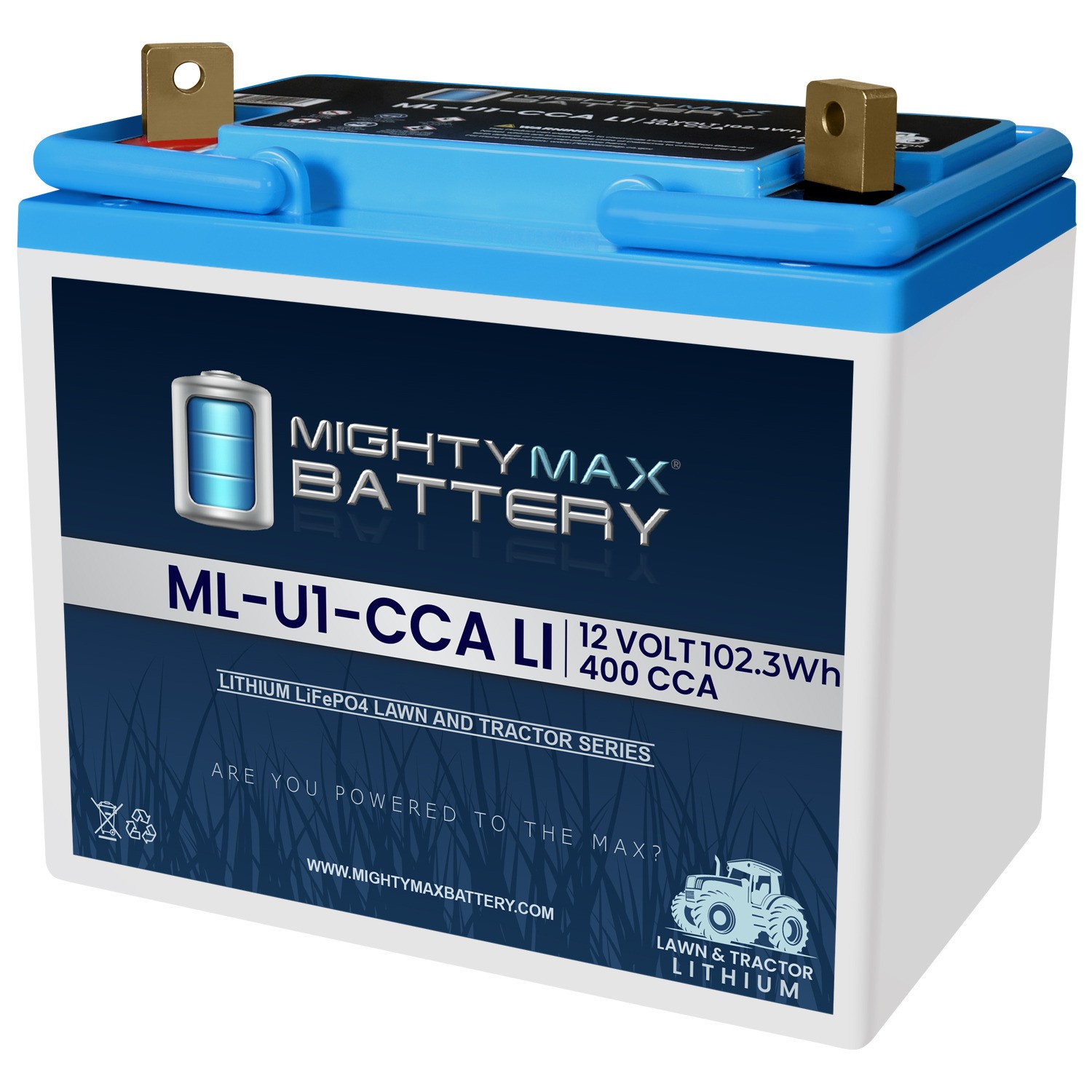 Mighty Max ML-U1-CCALI 12V Lithium 400 CCA Battery Compatible with Lawn Mower