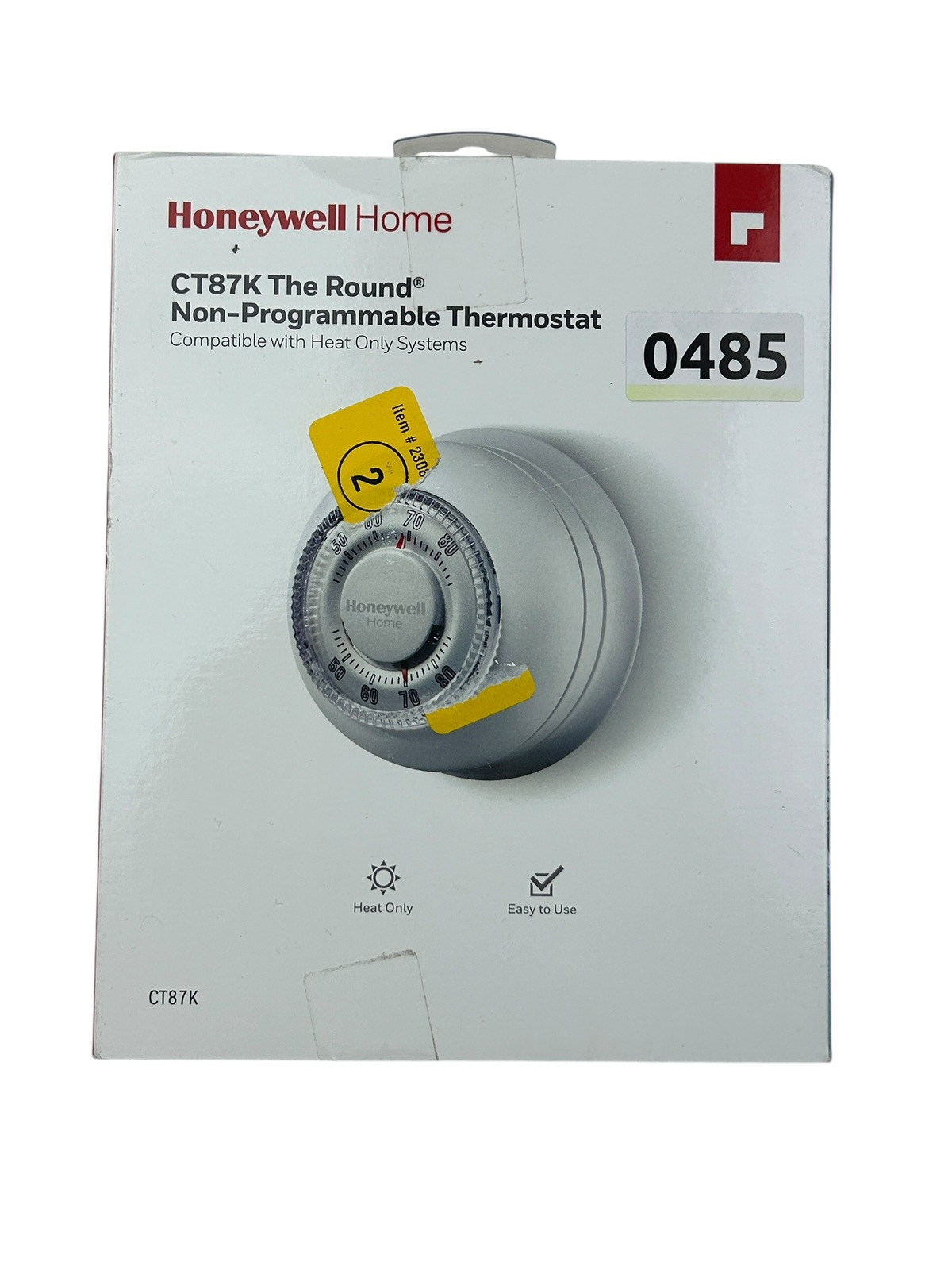 Honeywell Home CT87K The Round Non-Programmable Heat-Only Thermostat Open Box