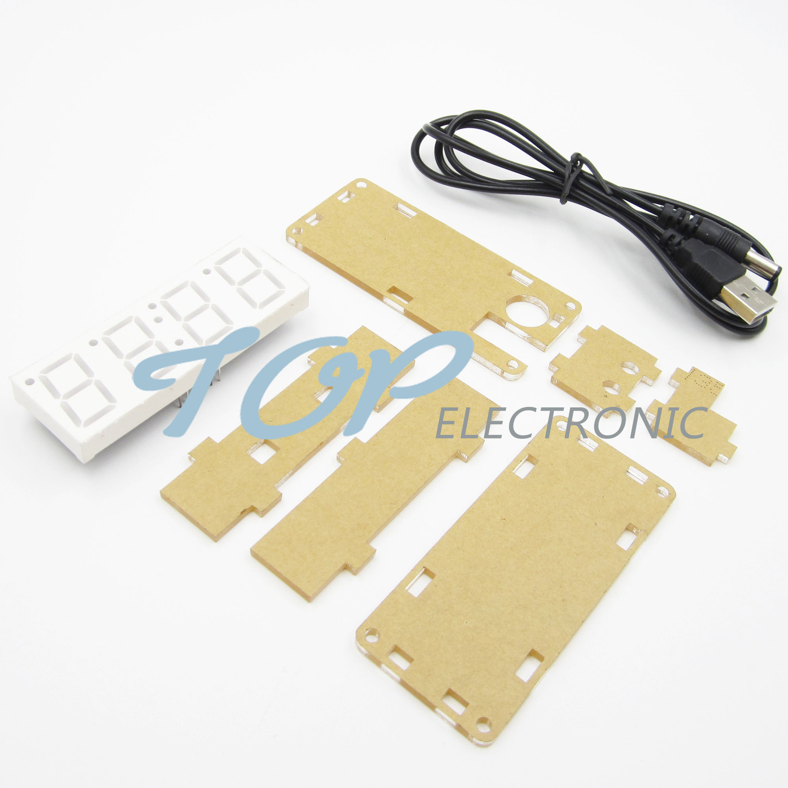 DIY Kit Red LED Electronic Clock Microcontroller Digital Clock Time Thermometer