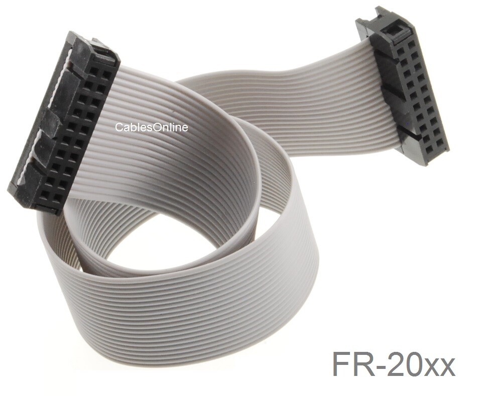 20-Pin (2x10) Female to Female 2.54mm-Pitch 20-wire IDC Flat Ribbon Cable