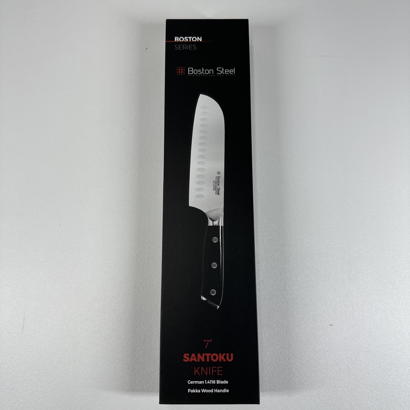 Santoku Knife 7 Inch Ultra Sharp High Carbon Stainless Steel Pakka Wood Handle