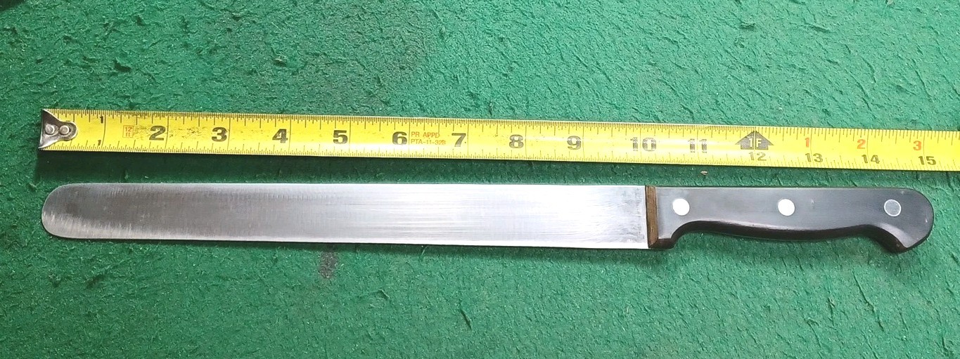 Vtg L.C. GERMAIN 10" Bull Nose, Meat Knife, With Wood Scales, From Japan